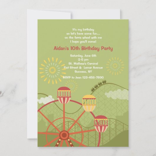 Luna Park Invitation Kaart (Voorkant)