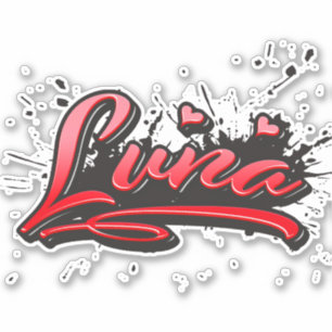 Luna red Heart Graffiti Autocollants