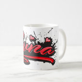 Luna red Heart Graffiti Tasse de café (Devant droit)