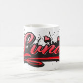 Luna red Heart Graffiti Tasse de café (Centre)