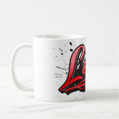 Luna red Heart Graffiti Tasse de café (Gauche)