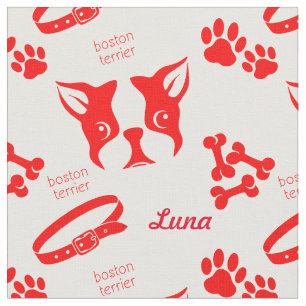 Luna Terrier personnalisé en tissu rouge
