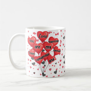 Luna Valentine Cœurs Ballons Mug Amour Romantique