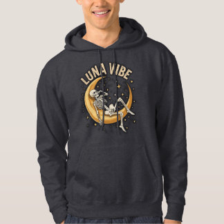 Luna Vibe – Kosmisch skelet ontspant op wassende m Hoodie
