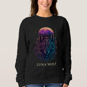 Luna Wolf Spirituele Moon Art Trui