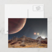 Lunair landschap met drie zonnen briefkaart (Voorkant / Achterkant)