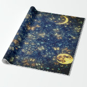 Lunaire Gloed Hemelse Maan Cadeaupapier (Uitgerold)