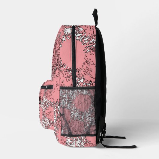 LUNANCEA Abstract Pink Backpack | Modern Art Style Bedrukte Rugzak (Rechts)