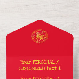 Lunar 2026 Chinees Nieuwjaar Gouden PAARD 中国传统新年 R All In One Uitnodiging