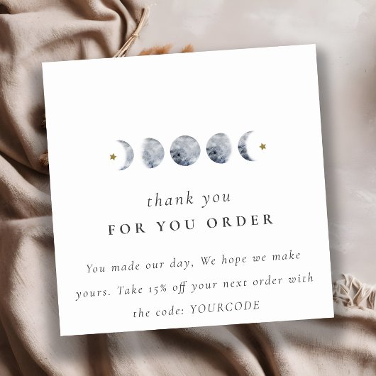 Lunar Celestial Moon Phase Bedankt voor je bestell Vierkante Visitekaartje