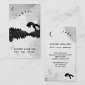 *~* Lunar Cosmic Fox Leaping Pine Trees Moon Visitekaartje (Voorkant / Achterkant)