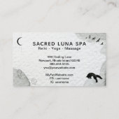 *~* Lunar Cosmic Moon Fox Leaping Pine Trees Visitekaartje (Achterkant)