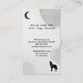 *~* Lunar Cosmic Moon Howling Wolf Pine Trees Visitekaartje (Achterkant)