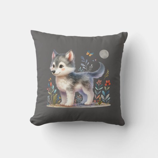 Lunar Cub - Baby Wolf Pillow Kussen (Voorkant)