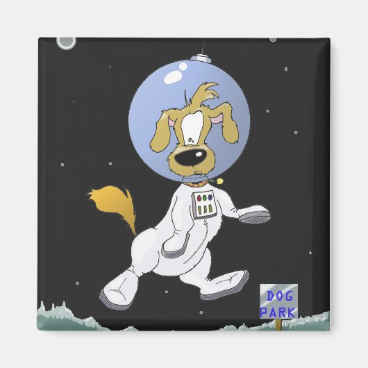 Lunar Dog Park Magneet (Voorkant)