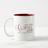 Lunar Eclipse 2026 Custom Location Commemorative Tweekleurige Koffiemok (Links)