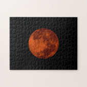 Lunar eclipse bloedmaan rood op zwarte achtergrond legpuzzel (Horizontaal)
