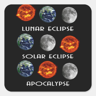 Lunar Eclipse Solar Eclipse Apocalyps Vierkante Sticker