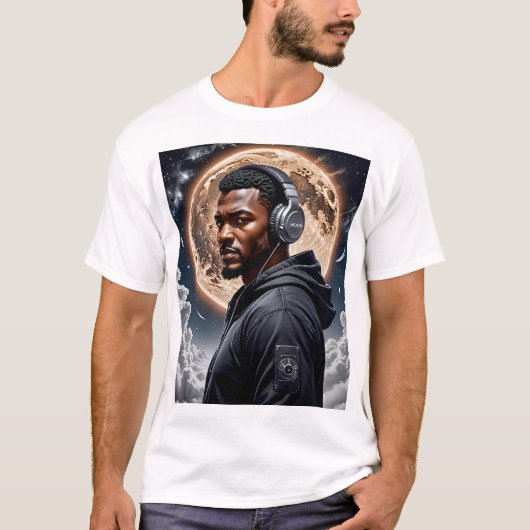 Lunar Eclipse T-shirt Cosmic Art Futuristic (Voorkant)
