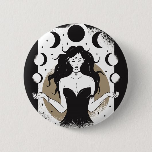 Lunar Goddess Ronde Button 5,7 Cm (Voorkant)