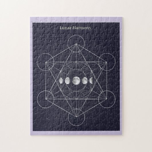 Lunar Harmony Monochrome Art Jigsaw Puzzle (Vertical)
