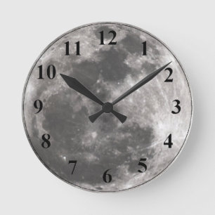 Lunar-klok met volle maan ronde klok