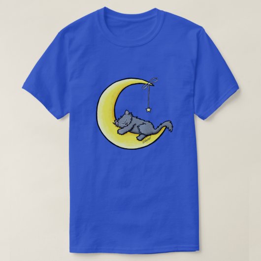 Lunar Love Grey Cat T-Shirt (Design voorkant)