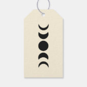 Lunar Luxe Black & Cream Moon Phase Wedding Cadeaulabel (Achterkant)