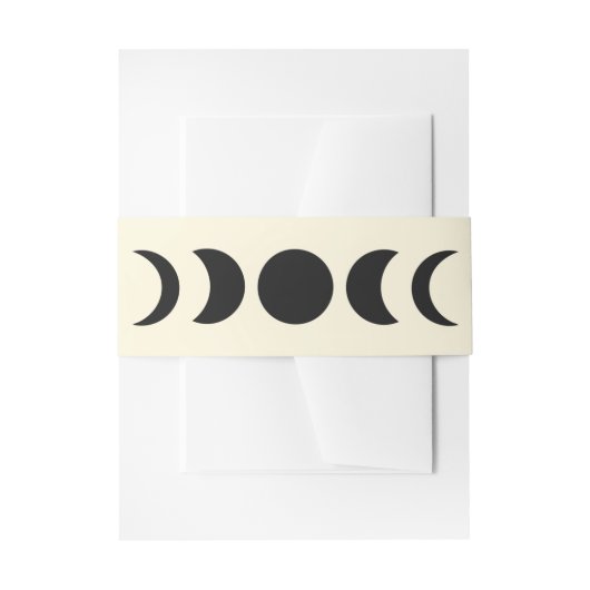 Lunar Luxe Black & Cream Moon Phase Wedding Uitnodigingen Wikkel (Voorkant Voorbeeld)