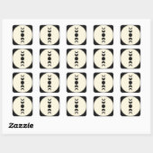 Lunar Luxe Black & Cream Moon Phase Wedding Vierkante Sticker (Vel)