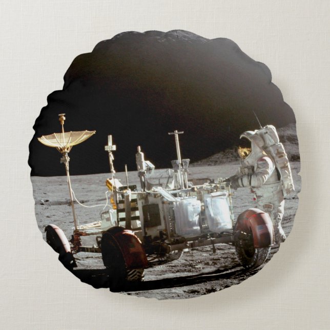 Lunar Module Pilot James Irwin Sierkussen Rond Kussen (Voorkant)