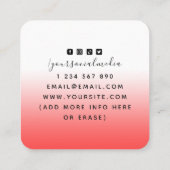 Lunar Moon Phase Energy Healer Spiritueel Red Ombr Vierkante Visitekaartje (Achterkant)