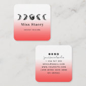 Lunar Moon Phase Energy Healer Spiritueel Red Ombr Vierkante Visitekaartje (Voorkant / Achterkant)