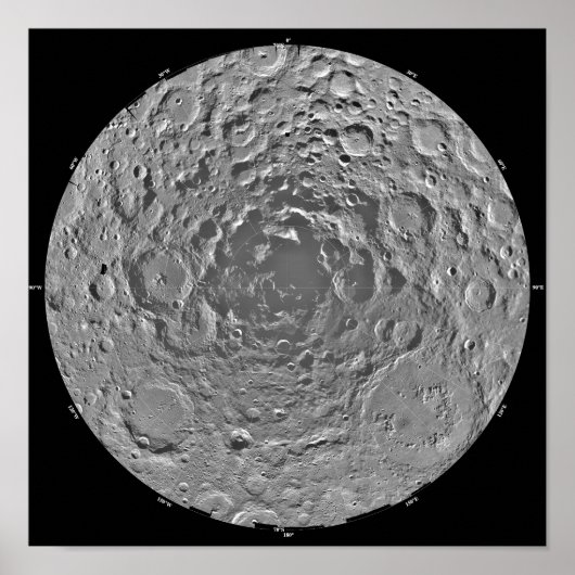 Lunar mozaïek van het zuidpoolgebied van de m poster (Voorkant)