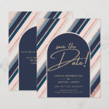 Lunar Navy Blue Blush Pink Rose Gold Weddenschap