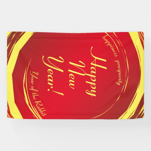 Lunar New Year Happiness Prosperity Harmony Spandoek (Horizontaal)