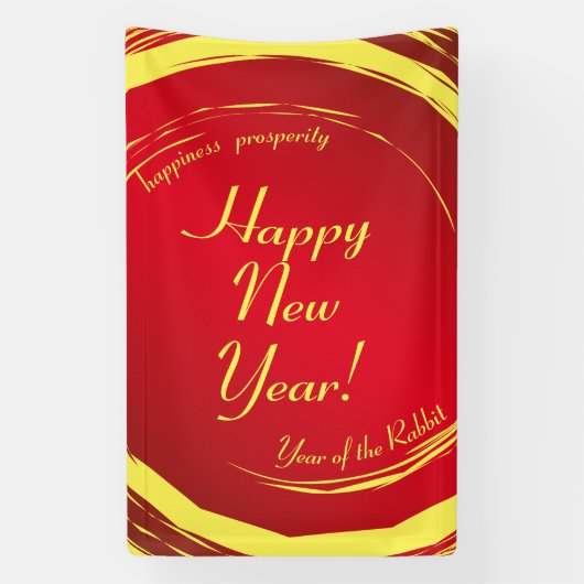 Lunar New Year Happiness Prosperity Harmony Spandoek (Verticaal)