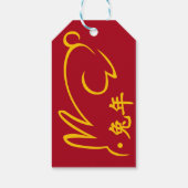 Lunar New Year of Rabbit 2023 Zodiac Animal Cadeaulabel (Achterkant)