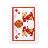 Lunar New Year of Rabbit 2023 Zodiac Animal Magneet (Verticaal)