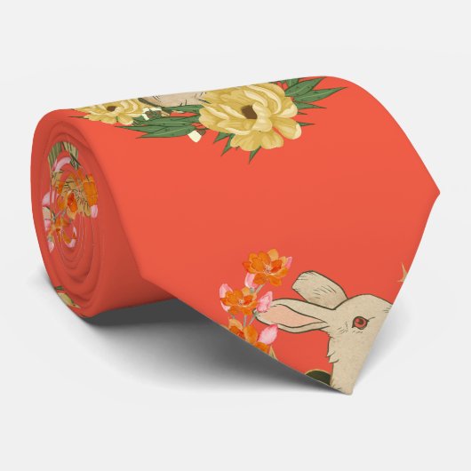 Lunar new year of the rabbit stropdas (Opgerold)