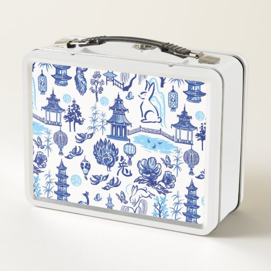 Lunar New Year Rabbit Chinoiserie White Lunch Box (Achterkant)