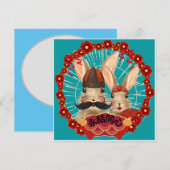 Lunar New Year Wedding Flat Kaart op Cantonese eil (Voorkant / Achterkant)