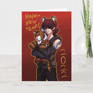 Lunar nieuwjaar - Jaar van de Tijger 2022 Kaart