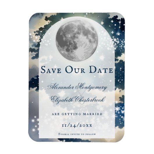Lunar Night Sky Bewaar de datum Magneet (Verticaal)