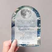 Lunar Night Sky Wedding Acryl Uitnodigingen (Insitu (Draagbaar))