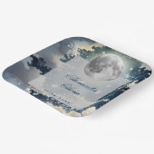 Lunar Night Sky Wedding Papieren Bordje (Gebogen)