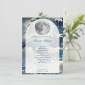 Lunar Night Sky Wedding Programma (Staand voorkant)