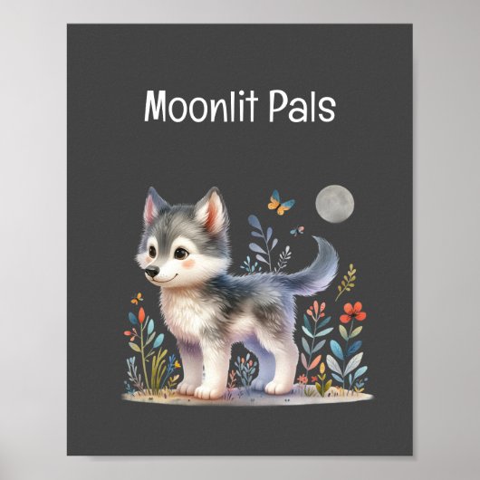 Lunar Pals - Baby Wolf Poster (Devant)
