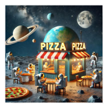 Lunar Pizza Shop Kunstwerk Ruimte-Thema