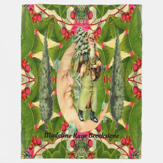 Lunar Santa Monogram Fleece Deken (Voorkant)